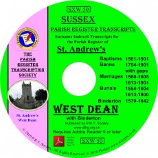 West Dean (Chichester) & Binderton Parish Registers 